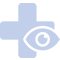 an icon of a medical cross with an eye